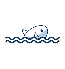 sea fish swiming icon vector illustration design
