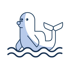 cute seal isolated icon vector illustration design