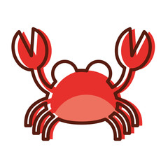 cute crab sealife character vector illustration design