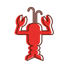 cute lobster sealife character vector illustration design