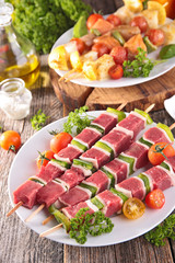 barbecue, raw meat