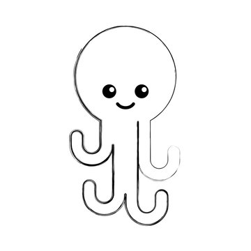 cute octopus isolated icon vector illustration design