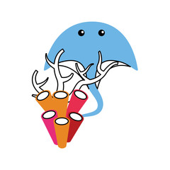 Marine stingray isolated icon vector illustration design