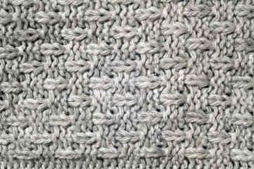 Gray color knitted pattern.