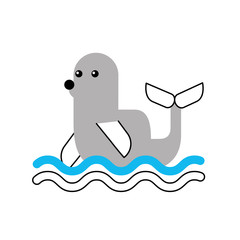 cute seal isolated icon vector illustration design