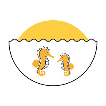 cute seahorse isolated icon vector illustration design