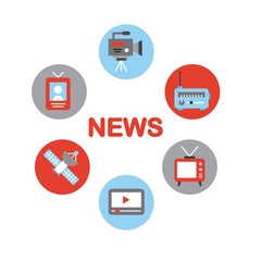 icons set news objects illustration vector design graphic