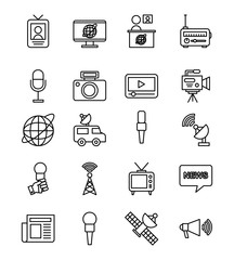icons set news objects illustration vector design graphic