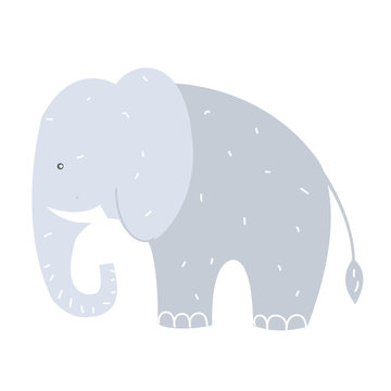 Cute elephant. Vector illustration.