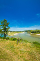 Fototapeta na wymiar Beautiful landscape, confluence of Mura and Drava rivers in Medjimurje, Croatia