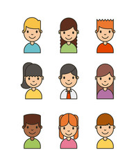 icons set network people vector illustration design graphic