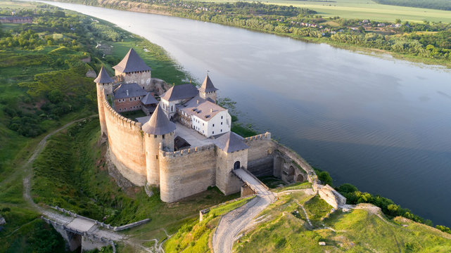 Medieval fortress in the Khotyn town West Ukraine.