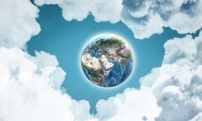 Naklejka premium Earth and galaxy