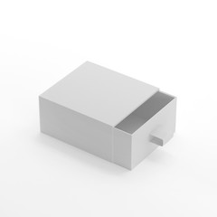 Elegant Square Sliding Gift Box On Isolated White Background, 3D Illustration 