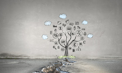 Ideas for growth and progress. Mixed media