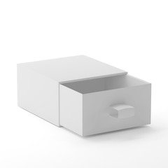 Elegant Square Sliding Gift Box On Isolated White Background, 3D Illustration 