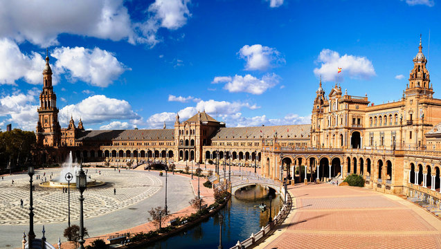 View to Europe square in Seville, Spain