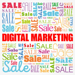 Digital Marketing words cloud, business concept background