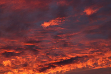 Dramatic sunset and sunrise sky.