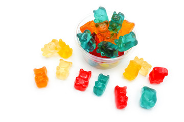 jelly bears, isolated on a white background