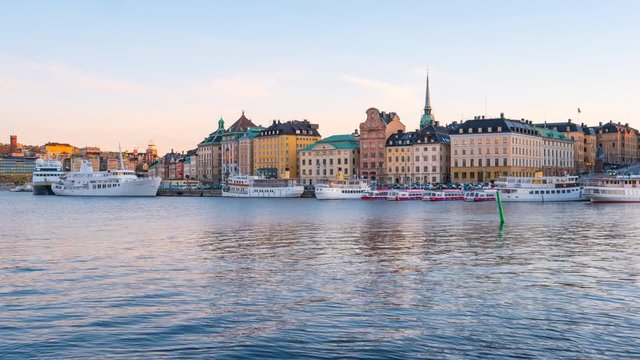 Timelapse video of Stockholm cityscape in Sweden, Time lapse 4k