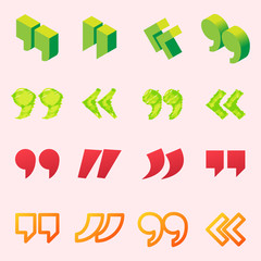 Quote sign icon text concept message bubble dialog symbol quotation citation vector quotation mark symbol