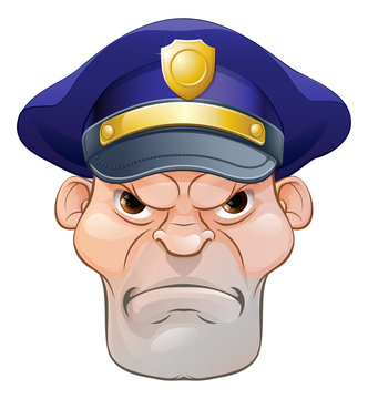 Mean Angry Cartoon Policeman
