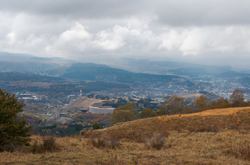 Russia. Stavropol region. Kislovodsk. A view of the city from Mount Maloe Saddle.