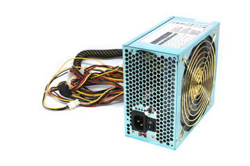 500W Power supply unit with cable and switch I O, green color for full ATX Tower case PC have big...
