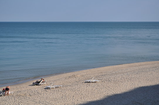 View of the Black Sea. In the afternoon weekend in the sunny day.