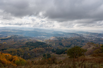 Russia. Stavropol region. Kislovodsk. A view of the city from Mount Maloe Saddle.