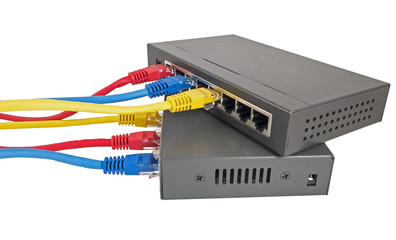 network cables connected to router