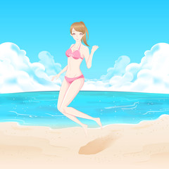 beauty woman in beach