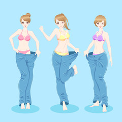 Naklejka premium beuty cartoon slim woman