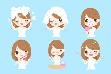 Obraz premium woman with hair care