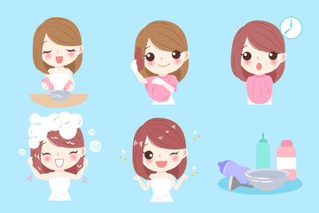 woman with hair coloring