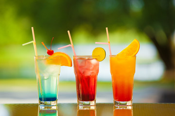 Soft drink and fruit.