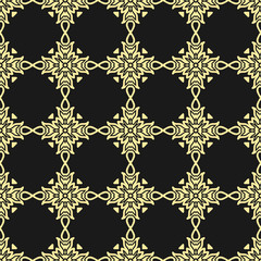 Seamless vintage wallpaper pattern. Ornamental decorative background. Vector template can be used for design of wallpaper, fabric, oilcloth, textile, wrapping paper and other design