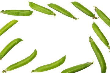 Fresh peas isolated on white background