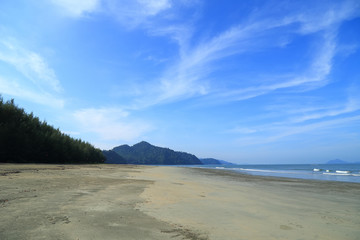 sea beach blue sky at Ranong, Thailand