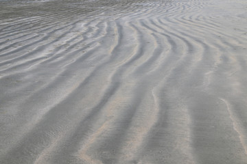 closeup of sand pattern of a beach in the summer
