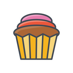 Cupcake bakery food Colored Icon