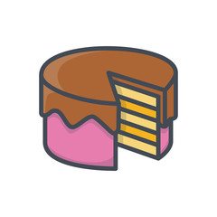 Cakey Bakery Food Sweets Colored Icon