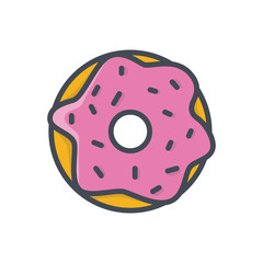 Doughnut Bakery Food Colored Icon