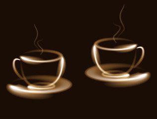 Coffee cup 3D vector background abstract