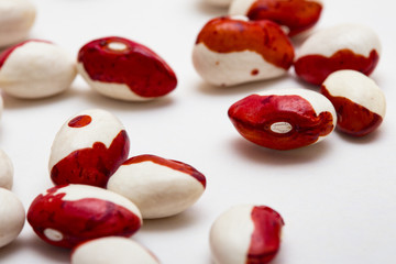 group of beans on a white