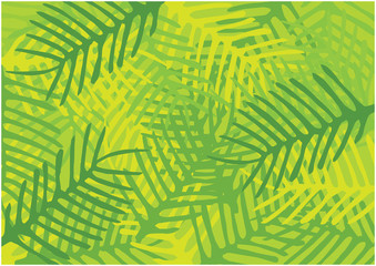 abstract vector illustration of green palm leaves