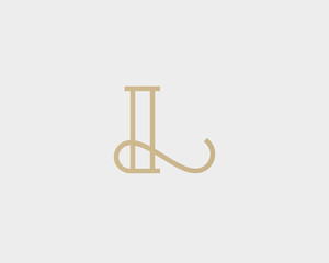 Elegant line curve vector logotype. Premium letter L logo design. Luxury linear creative monogram.