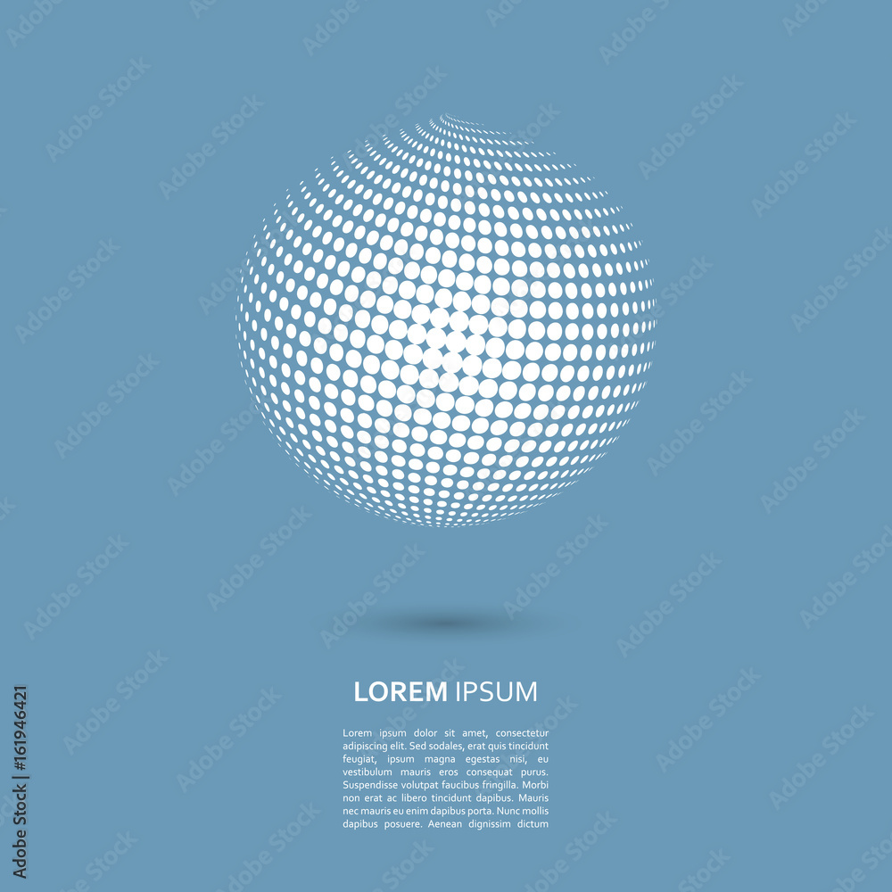 Aufkleber Vector halftone spheres. Design element with shadow