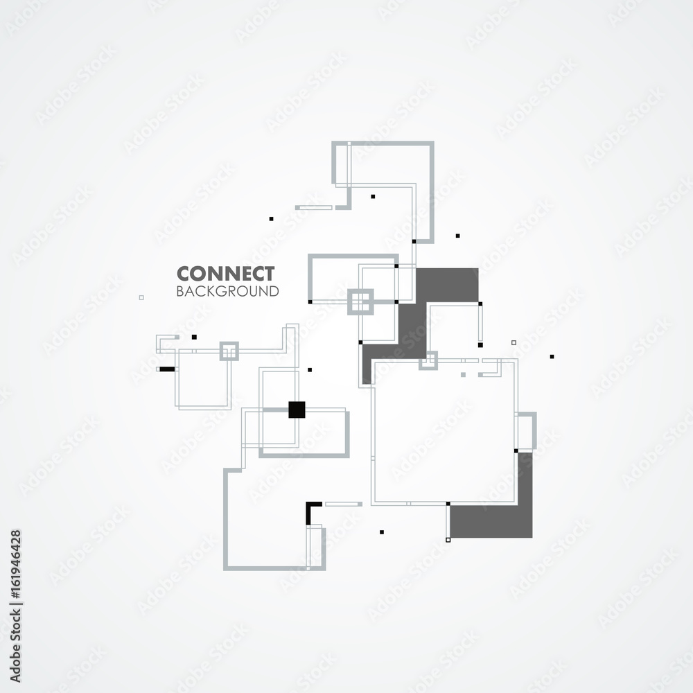 Poster line, square, circle elements. style geometric pattern. modern vector background with space for text